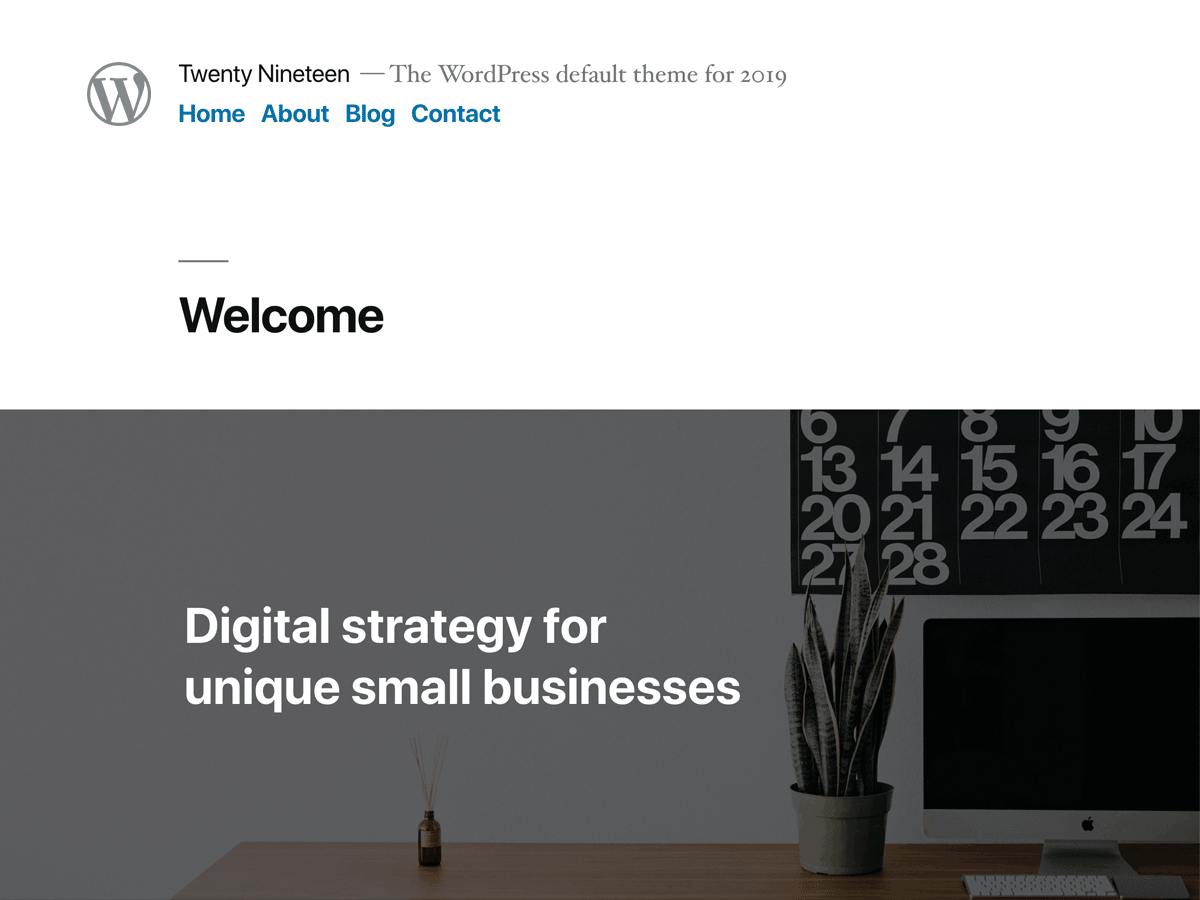 Twenty Nineteen Default Theme